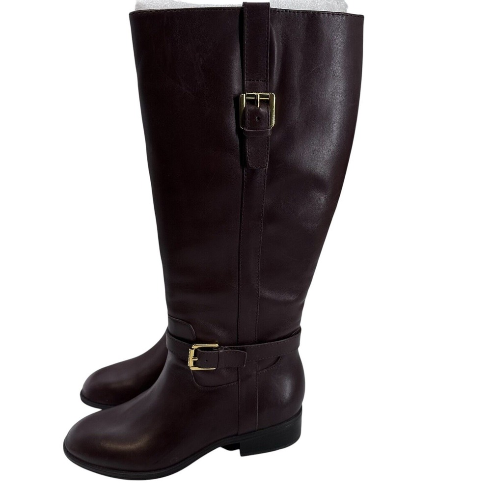Lauren Ralph Lauren Women's Tall Riding Boots Size 6.5 B Brown Leather Monica - Picture 3 of 12